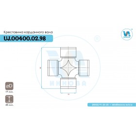 UJ.00400.02.98 Крестовина карданного вала (19х48)