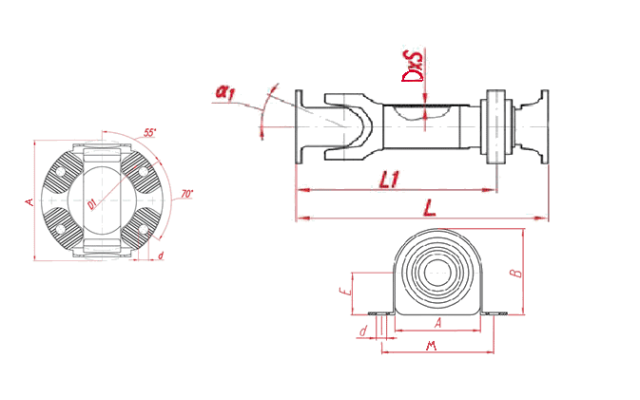 FS.01645.12.02 Вал карданный (1382 мм.)