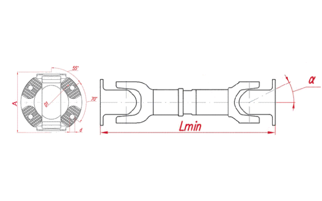 SC.96655.02.02 Вал карданный (580 мм.)
